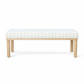 Natural Plaid Woven Fabric Bench H435189