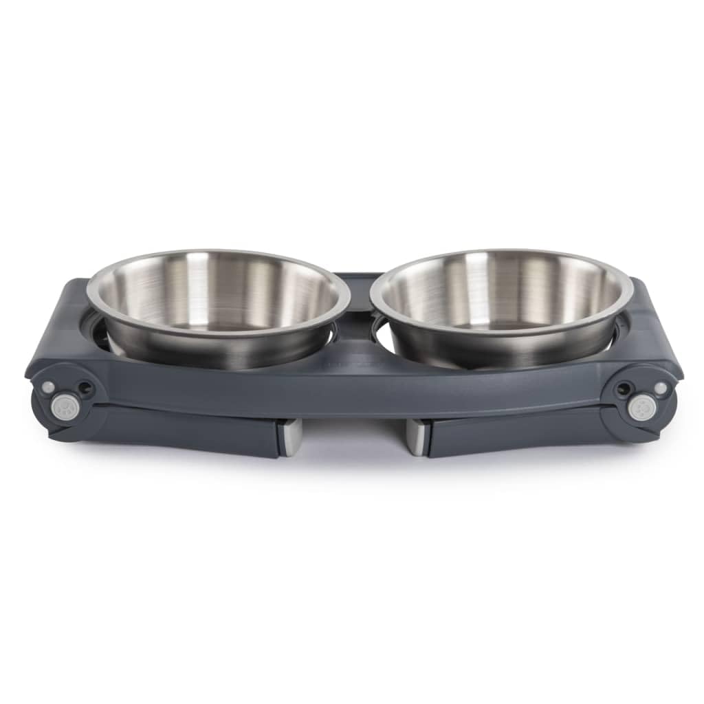 Adjustable Height Double Pet Feeder with Stainless Steel Bowls C5166