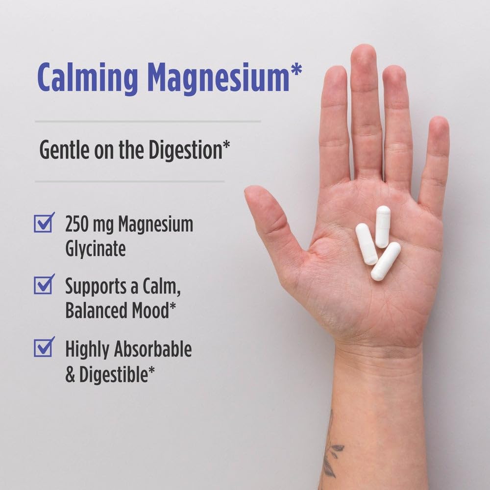Magnesium Glycinate 250mg Vegetarian Capsules 90 Count W4937