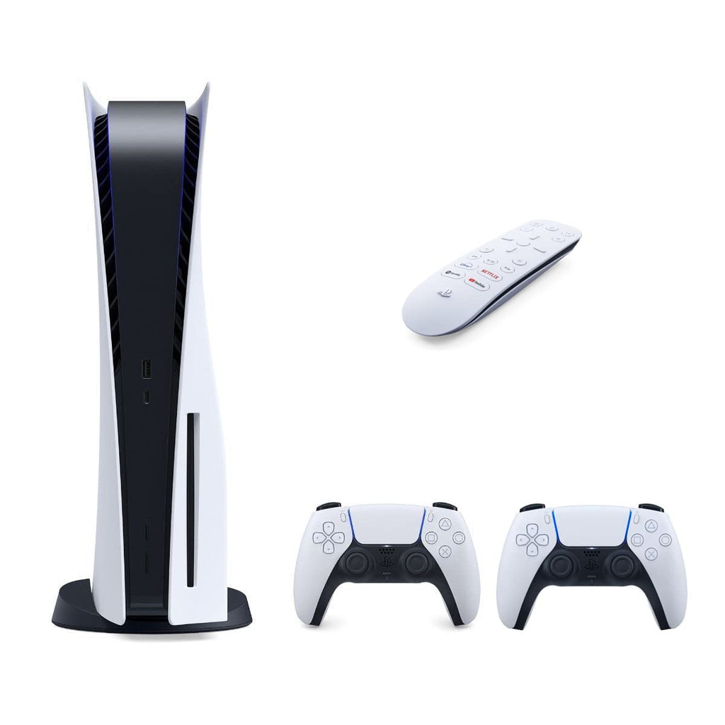 PS5 Disc Edition Gaming Console System Bundle with Extra Dualsense Controller and Media Remote P894187