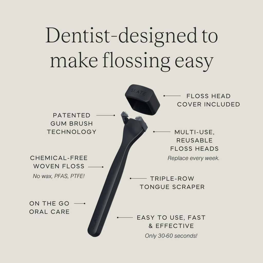 Black and White Reusable Floss Pick 2-Pack K6847