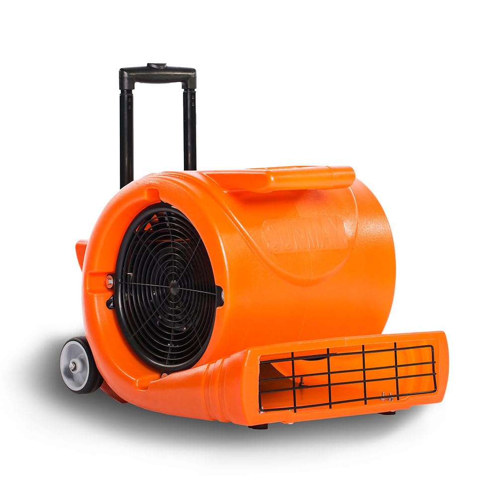 3-Speed 1.3HP 5000 CFM Air Mover Floor Dryer with Telescopic Handle M96512