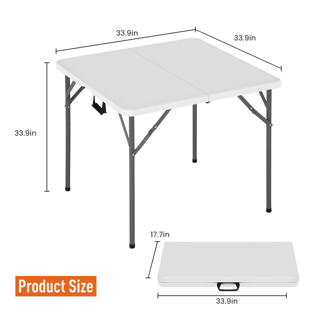 34 Inch Square Folding Table White P465