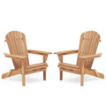 Solid Cedar Wood Folding Adirondack Chair Set of 2 W53861