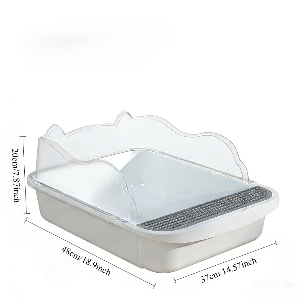 Open Top High Sided Cat Litter Box with Removable Tray and Scoop F526
