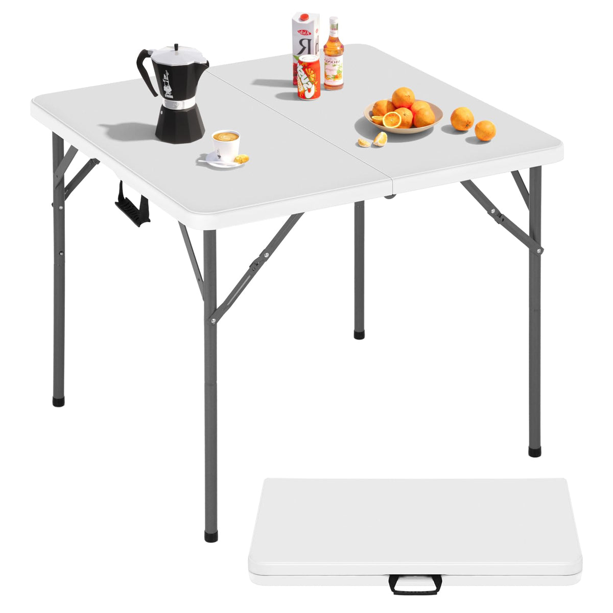 34 Inch Square Folding Table White P465