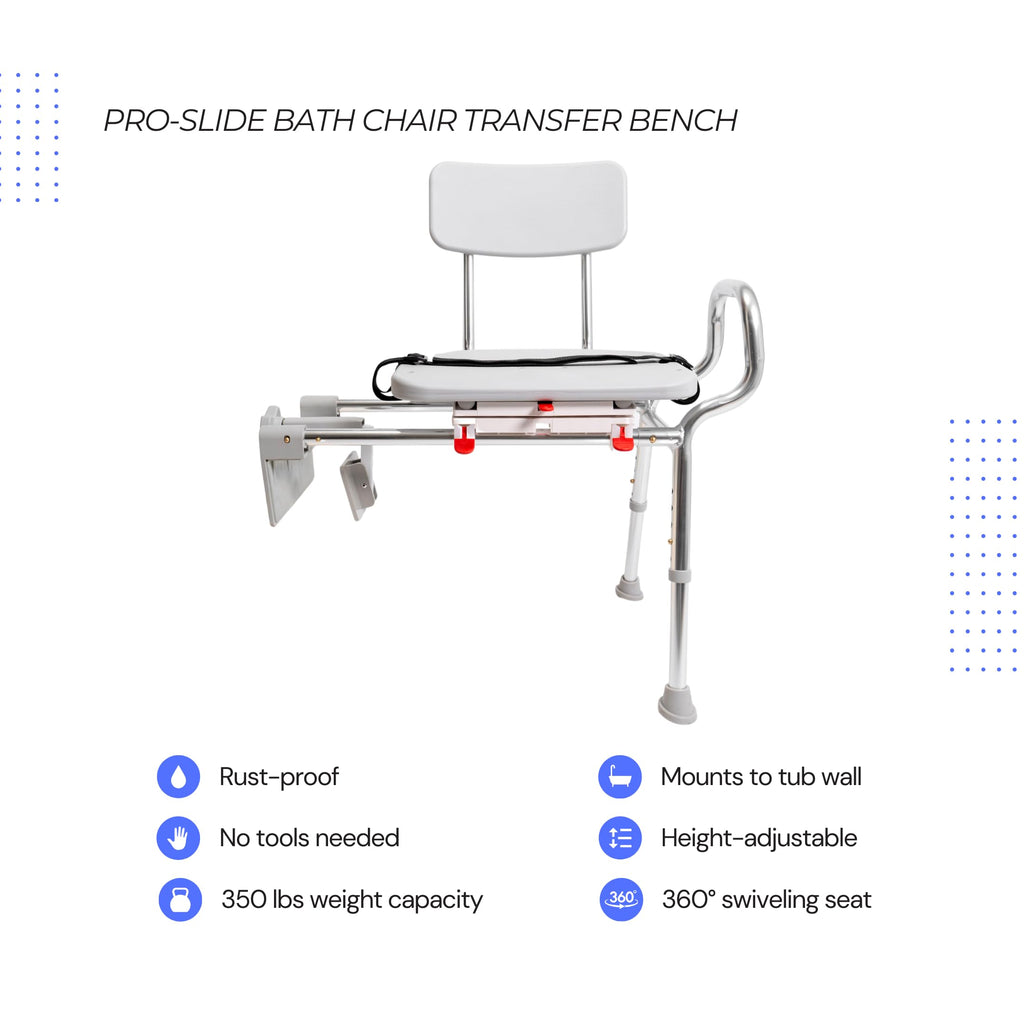 Sliding Tub Transfer Bench with Swivel Seat P91075