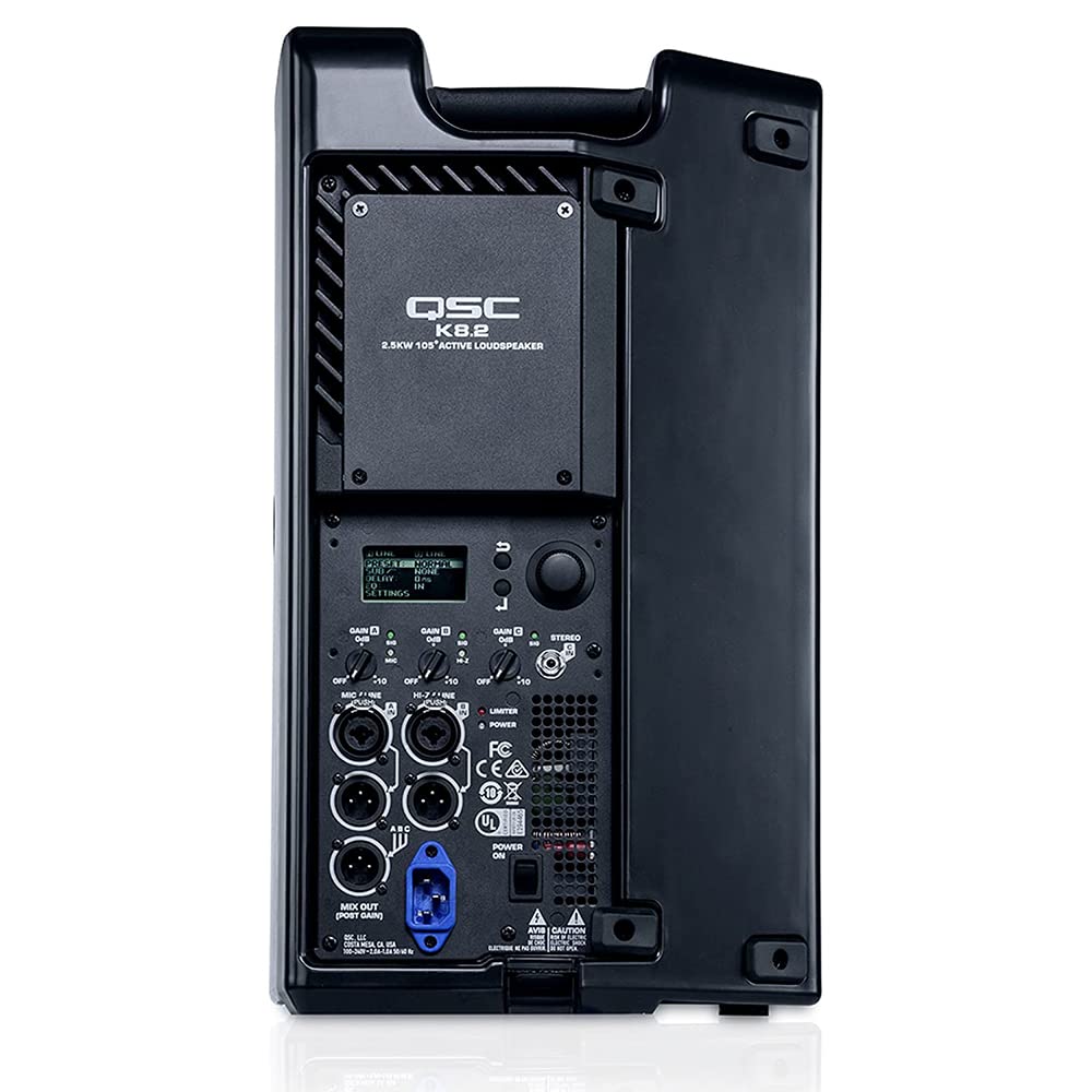 8" 2000W Powered Portable PA Speaker with Speaker Stand and XLR Cable E2618