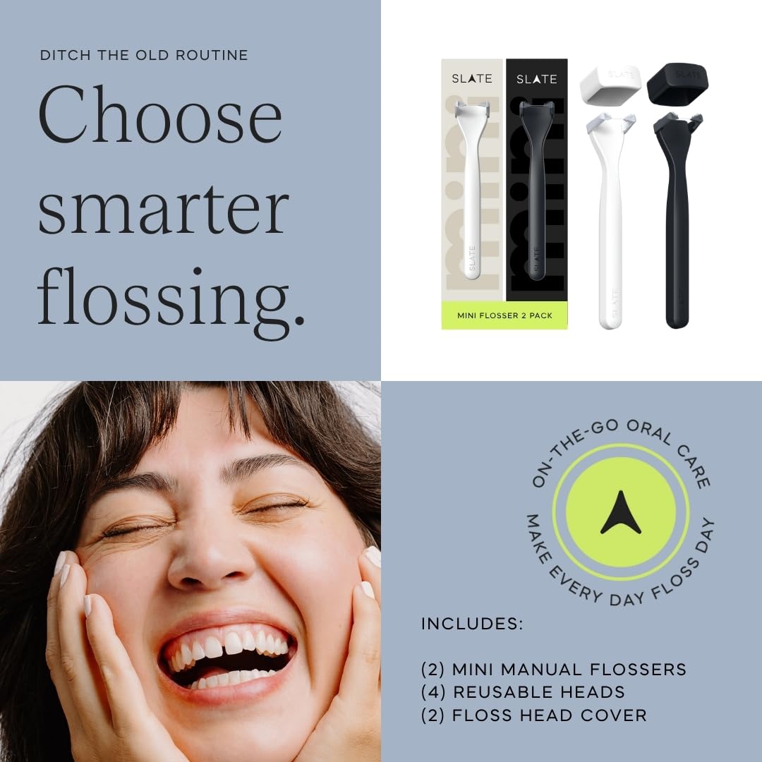 Black and White Reusable Floss Pick 2-Pack K6847