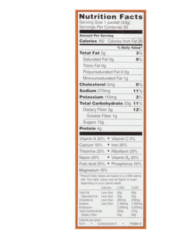 Brown Sugar Instant Oatmeal Value Pack I8543