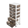 6-Tier Clear Plastic Storage Organizer Cart with Wheels S888120
