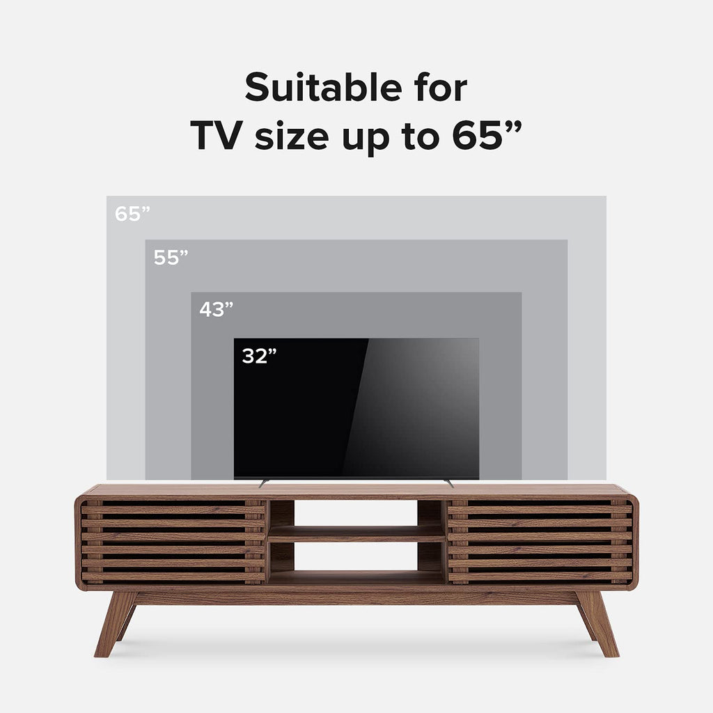 Walnut 59 inch TV Stand with Storage C87786