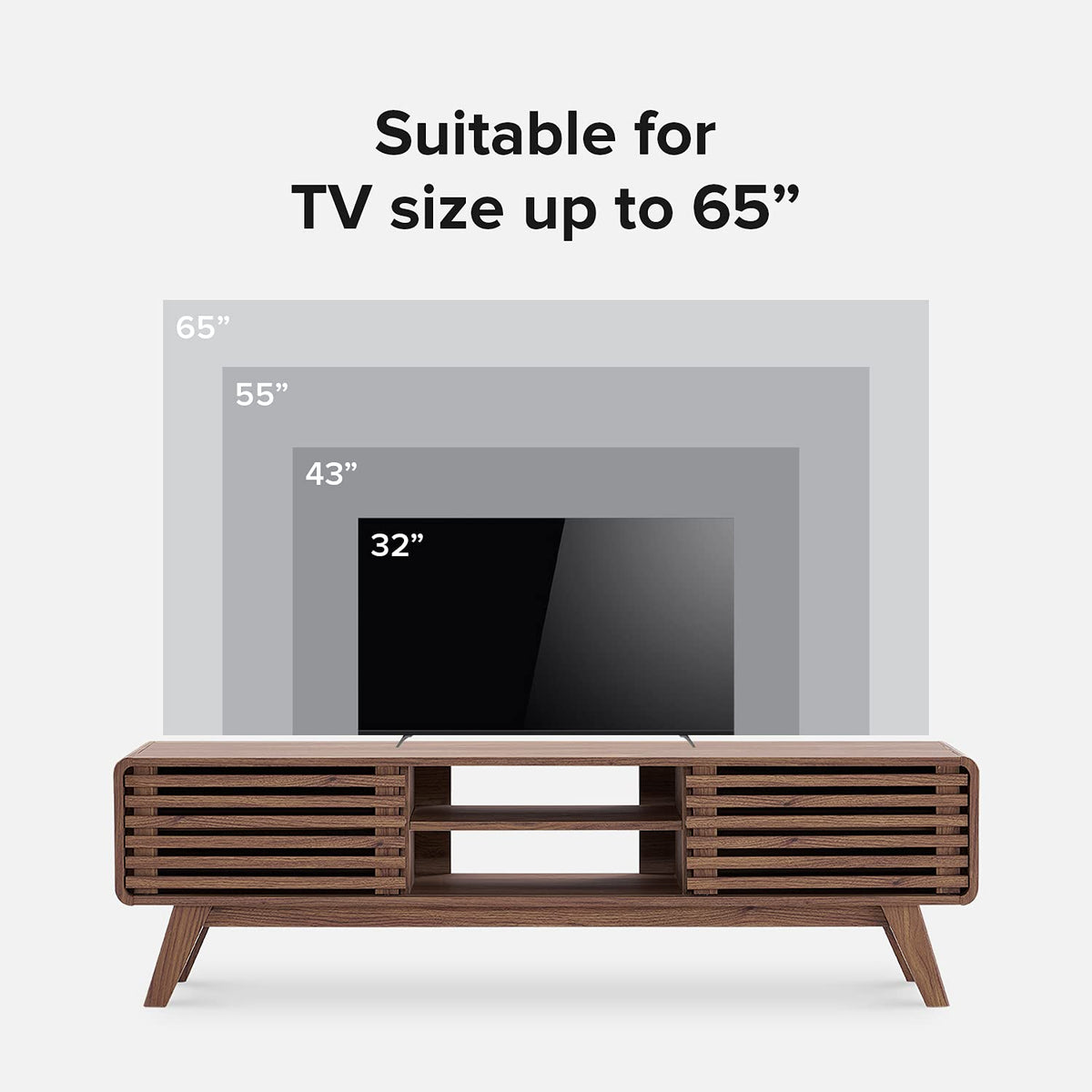 Walnut 59 inch TV Stand with Storage C87786