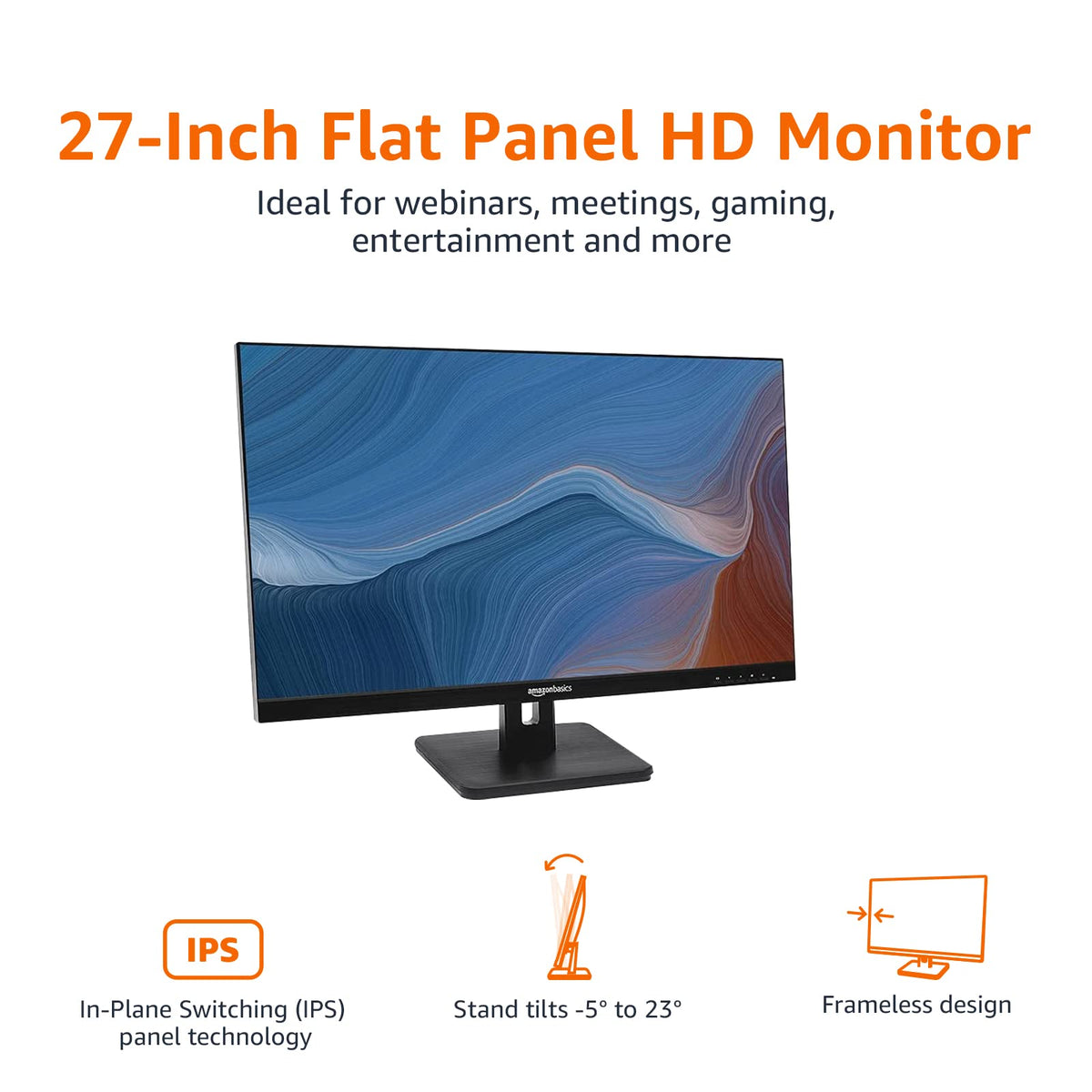 27 in IPS Monitor, Full HD 1080P, 75 Hz, Black W73918