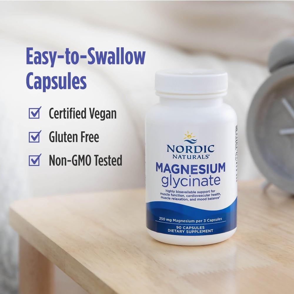 Magnesium Glycinate 250mg Vegetarian Capsules 90 Count W4937
