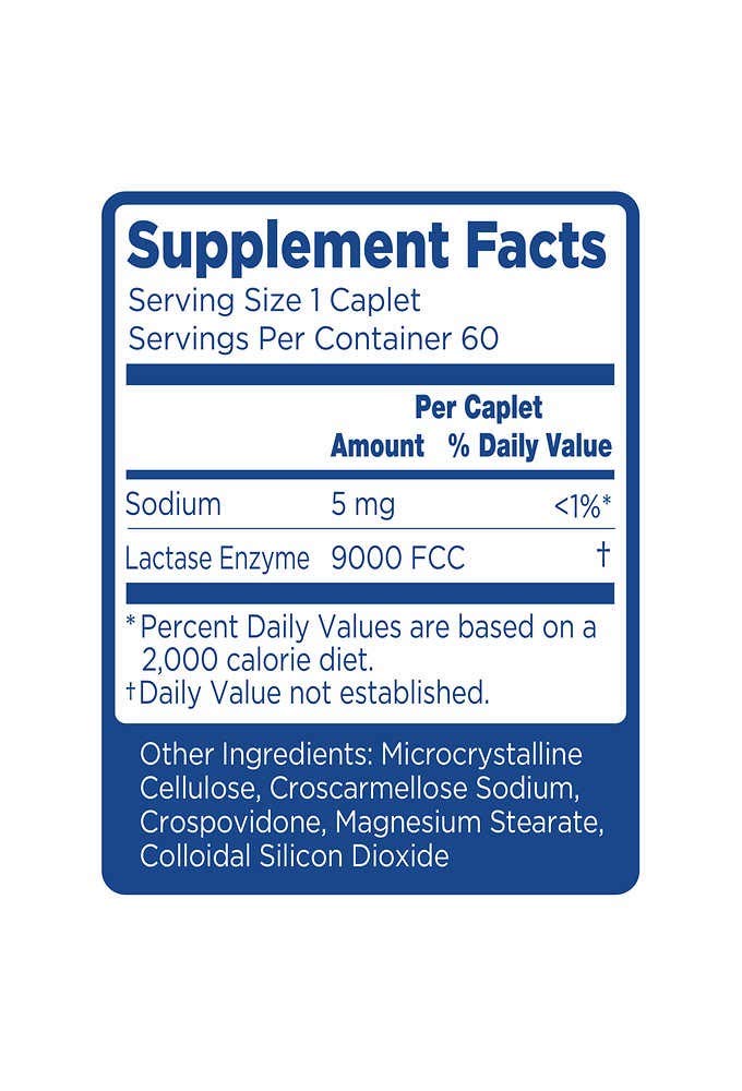 Lactose Intolerance Caplets 120 Count O9514