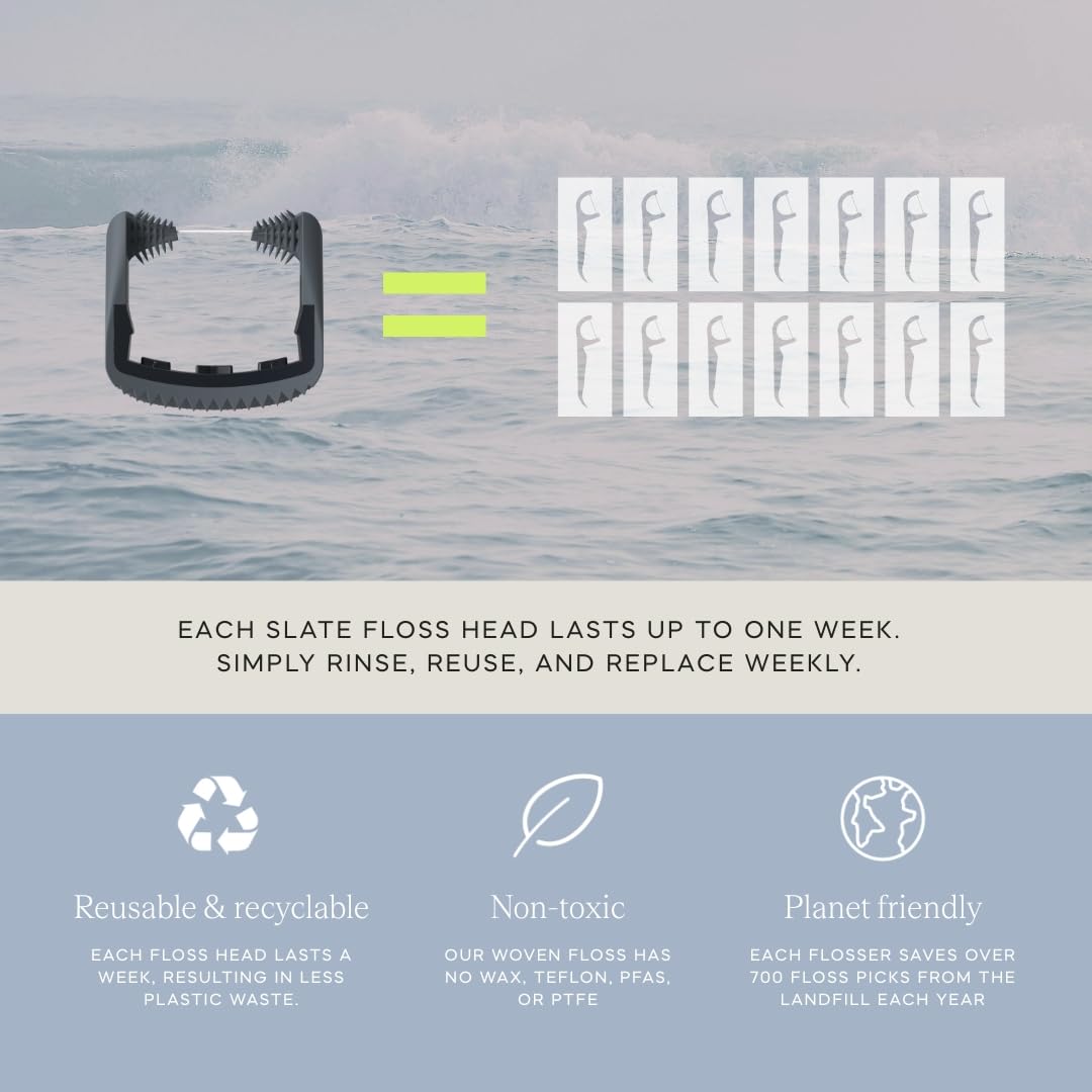 Black and White Reusable Floss Pick 2-Pack K6847