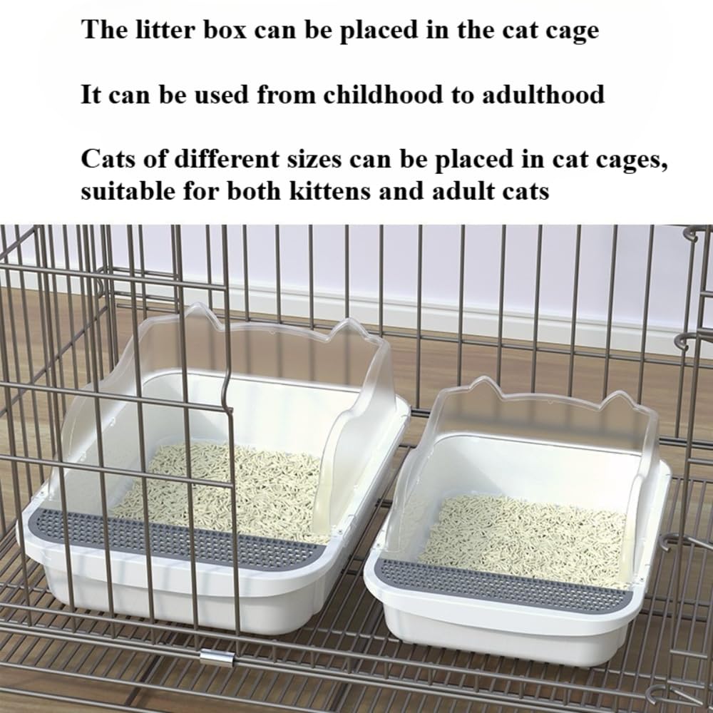 Open Top High Sided Cat Litter Box with Removable Tray and Scoop F526