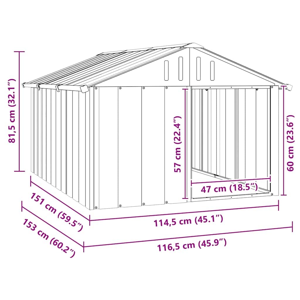 Dog House Anthracite Galvanized Steel K71909