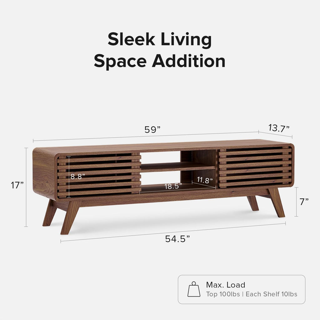 Walnut 59 inch TV Stand with Storage C87786