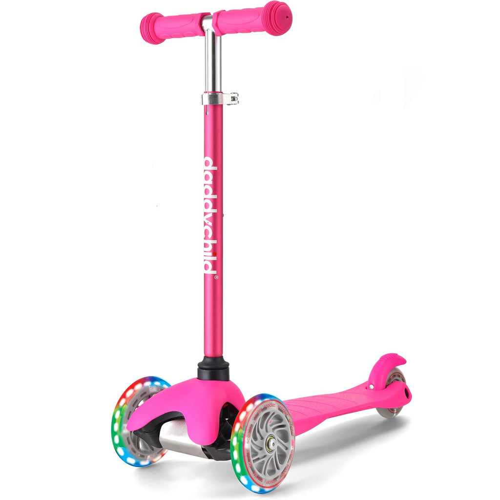 3-Wheel Kick Scooter with Light Up Wheels, 4 Adjustable Heights, Foldable O708