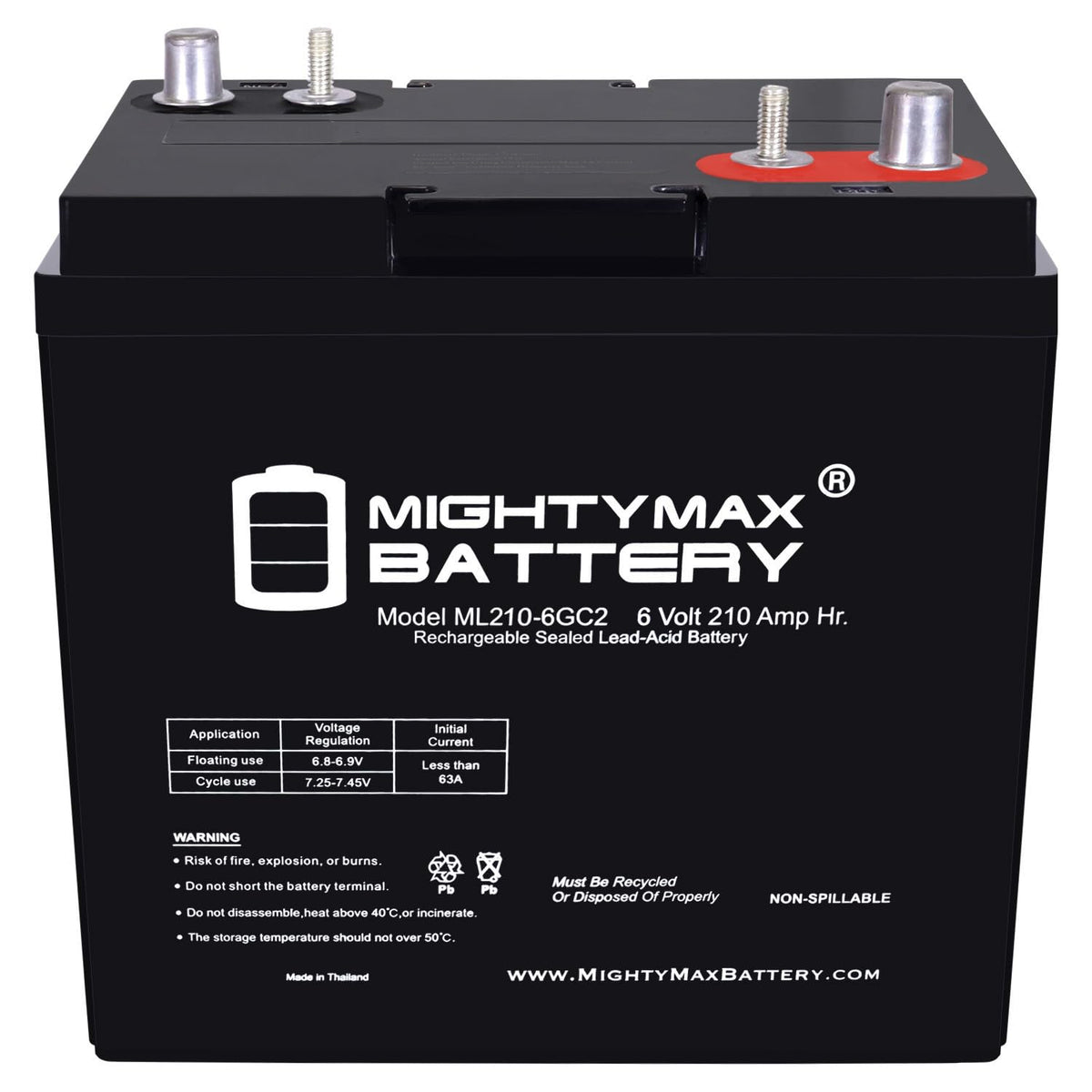 6 Volt 210 AH Rechargeable SLA AGM Battery Z5211