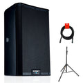 8" 2000W Powered Portable PA Speaker with Speaker Stand and XLR Cable E2618