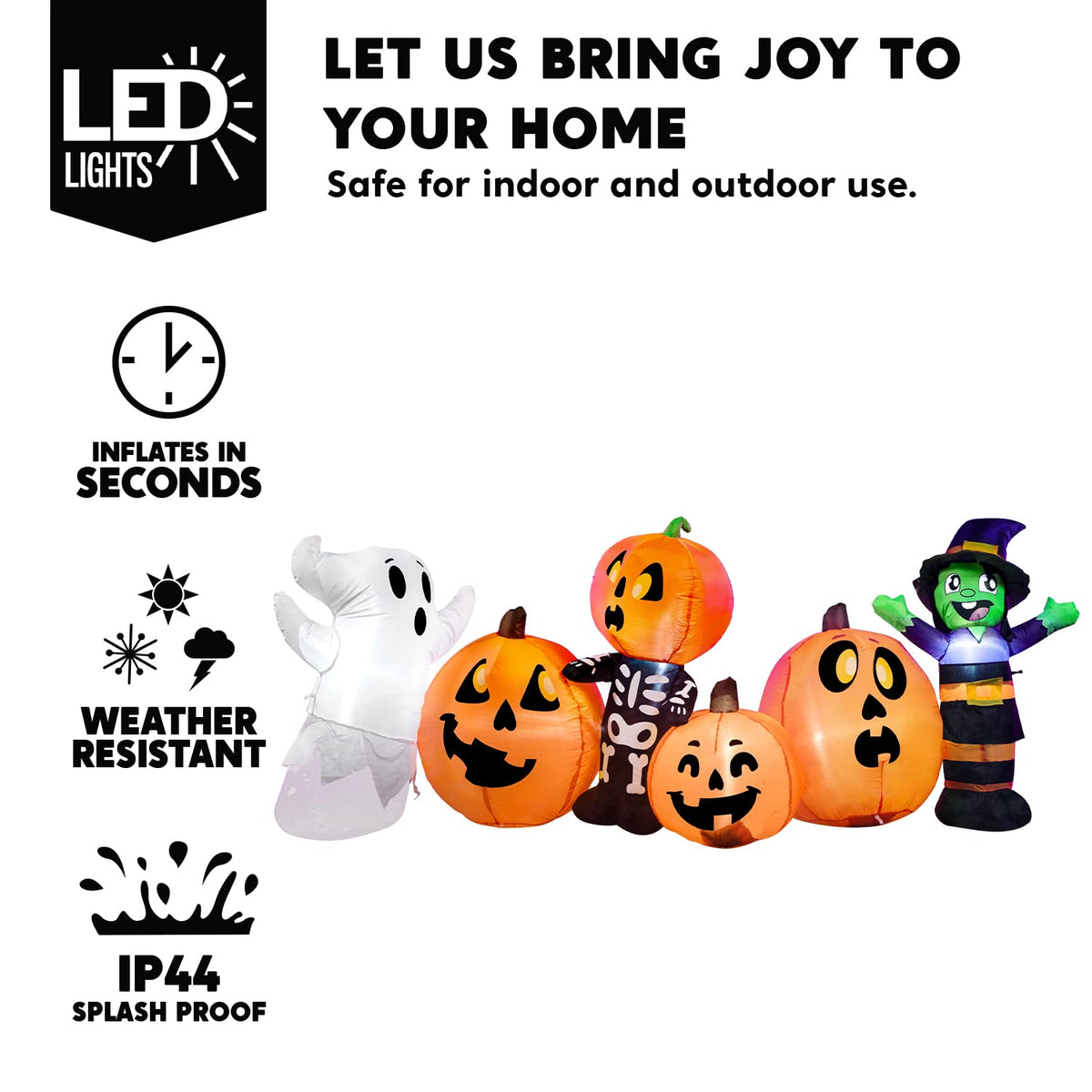 8 ft Inflatable Halloween Decoration with LEDs Y6937