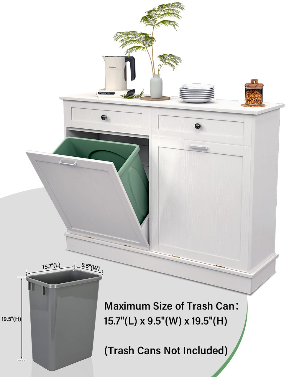 Double Tilt Out Trash Cabinet with Drawer L223345