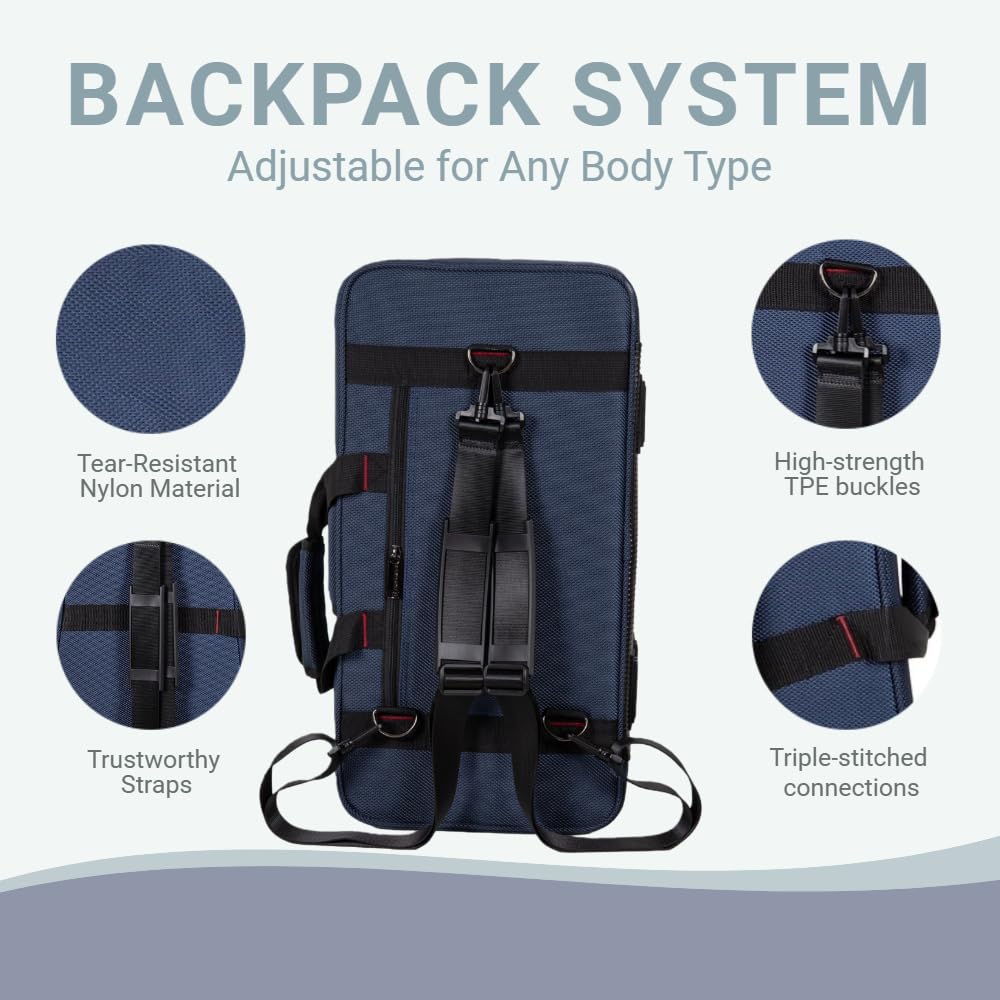 Lightweight Blue Trumpet Foam Case with Storage Pockets O294