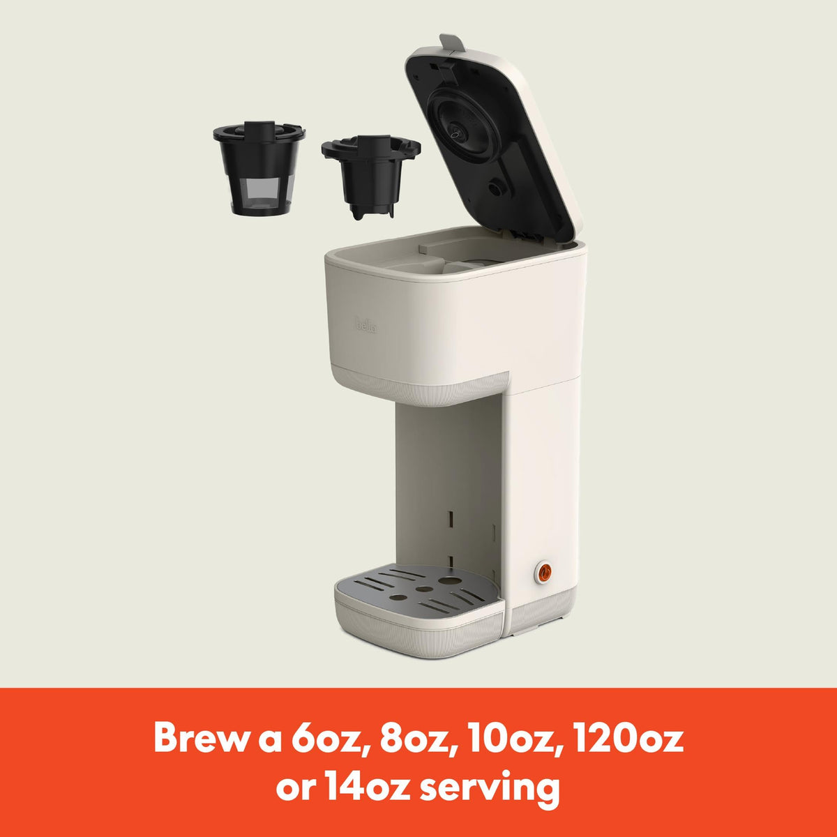 Single Serve Coffee Maker, K Cup & Coffee Ground Compatible C368350