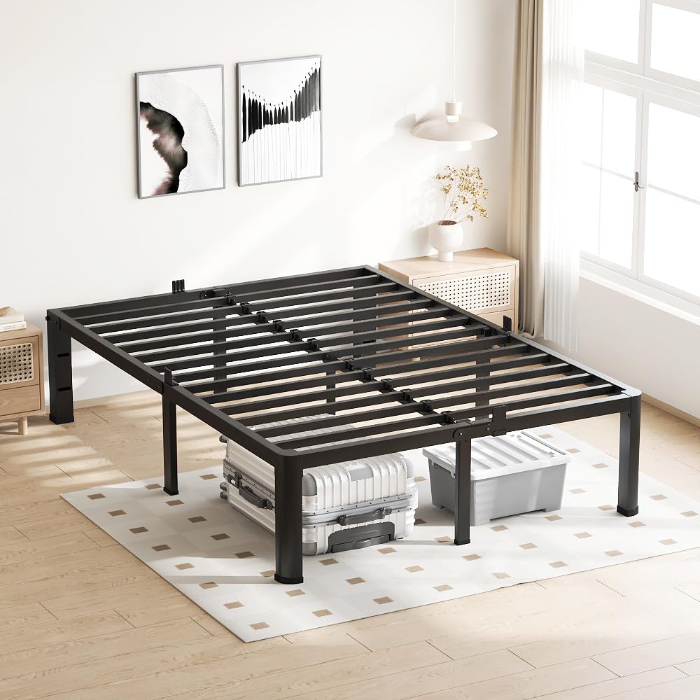 18 Inch Queen Bed Frame with Round Corners H41109