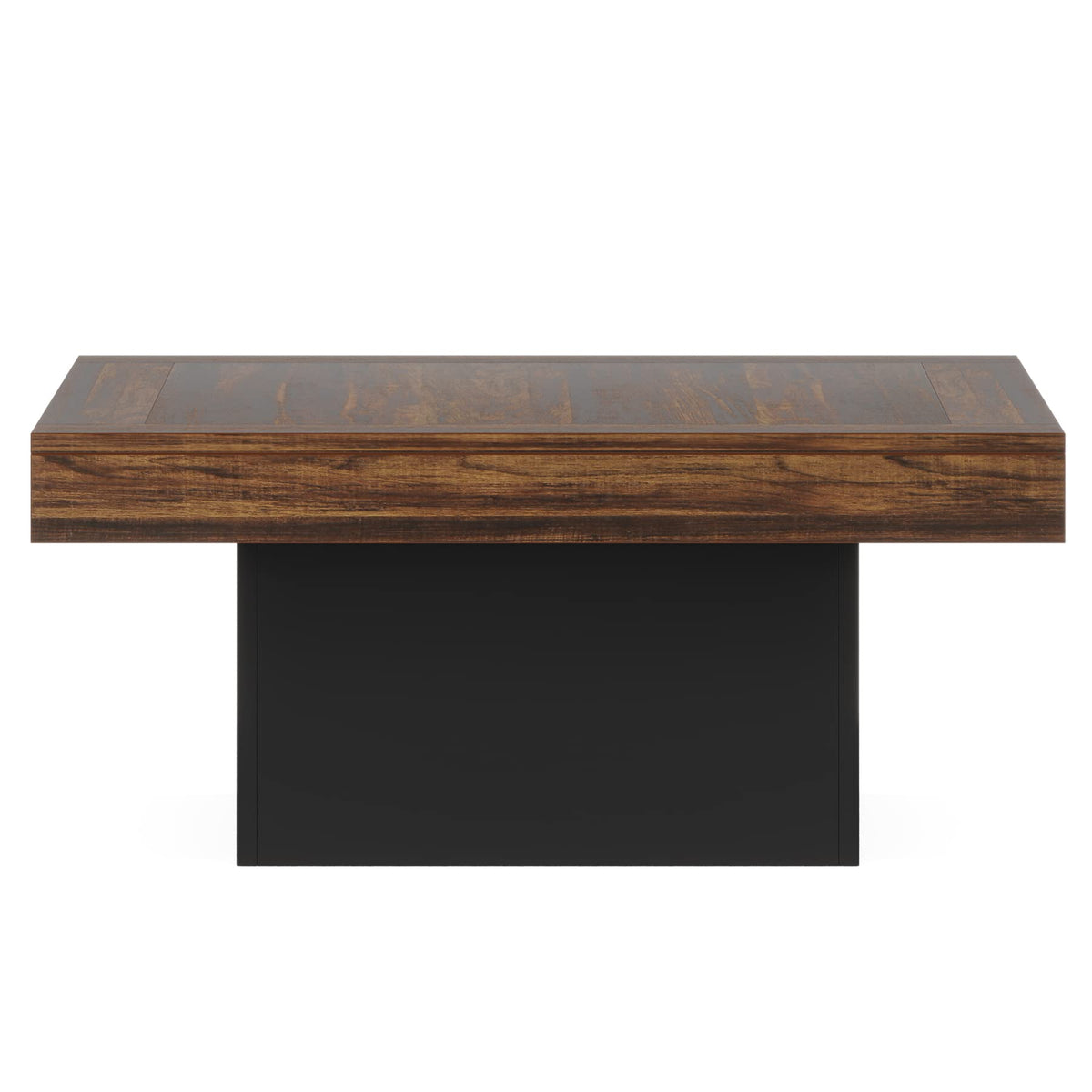 35.4-Inch Square Wood Coffee Table with LED Light X700251