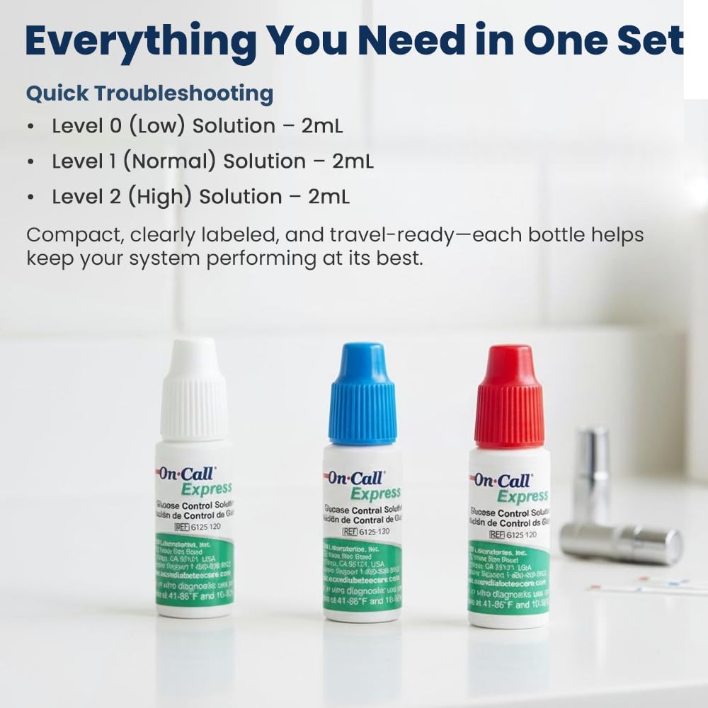 Glucose Control Solution Kit Level 0, 1 & 2, 3-Pack 2mL Bottles R328040