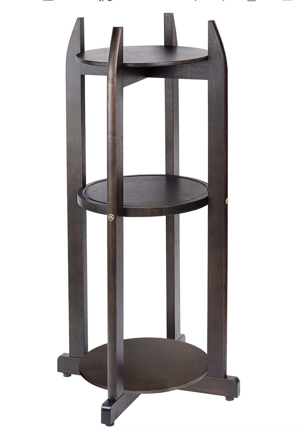 Solid Wood Water Dispenser Floor Stand with 3 Round Shelfs K5360