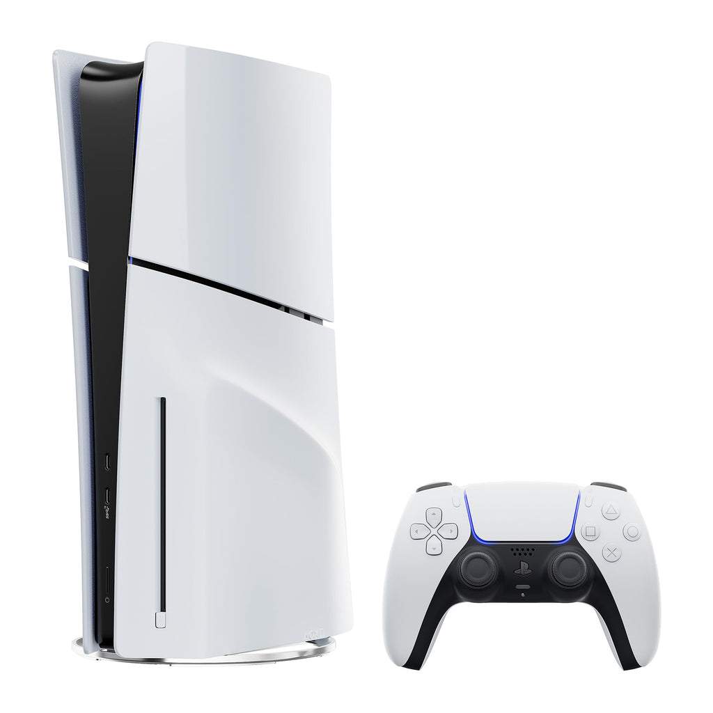 White PlayStation 5 Slim Disc 2TB SSD Console Bundle with Dual-Controller Charger T986904