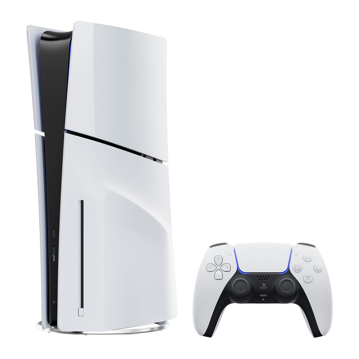 White PlayStation 5 Slim Disc 2TB SSD Console Bundle with Dual-Controller Charger T986904