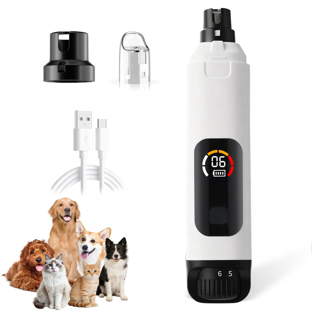 Dog Nail Grinder with LCD Screen, 6 Speeds, 4 Grinding Heads Z421