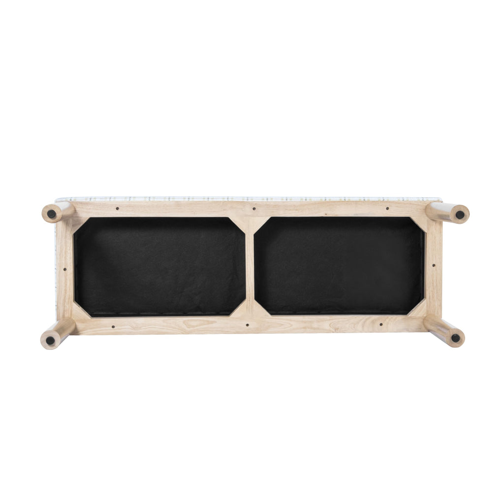 Natural Plaid Woven Fabric Bench H435189