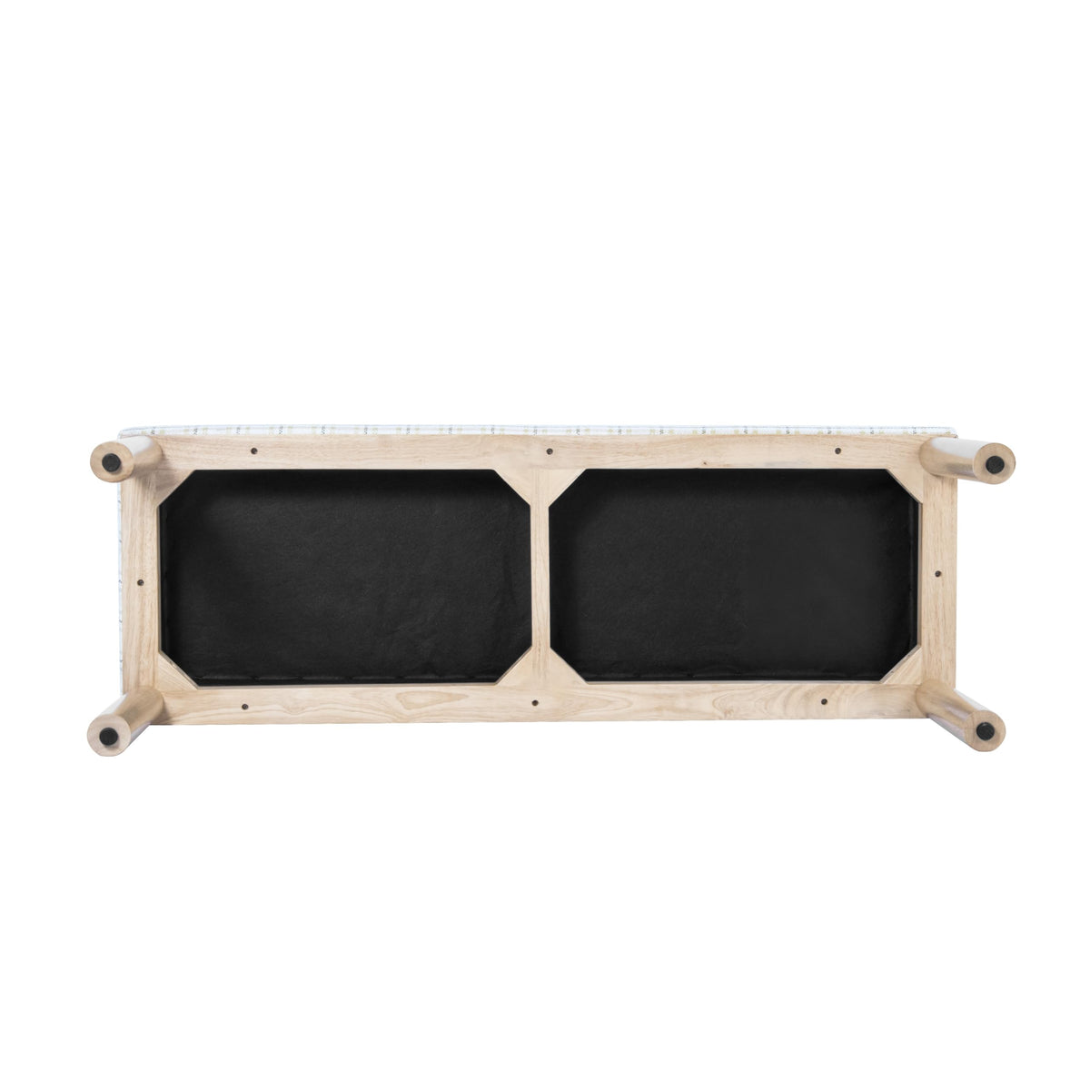 Natural Plaid Woven Fabric Bench H435189