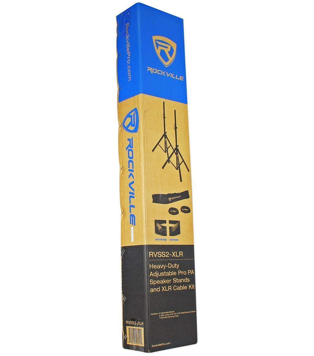 Adjustable Speaker Light Stands Pair with XLR Cables F6224