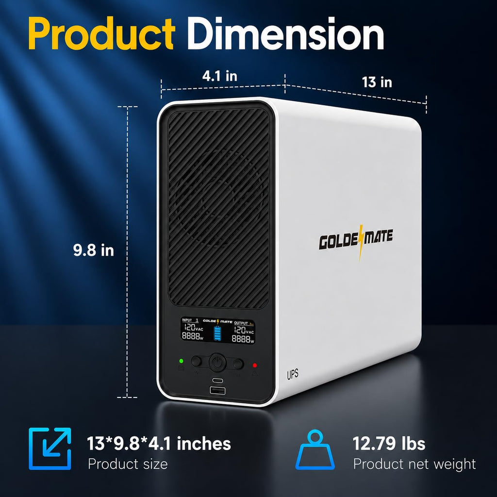 White 1500VA/1000W Lithium UPS Battery Backup & Surge Protector G161007