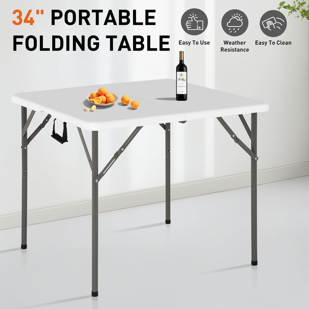 34 Inch Square Folding Table White P465