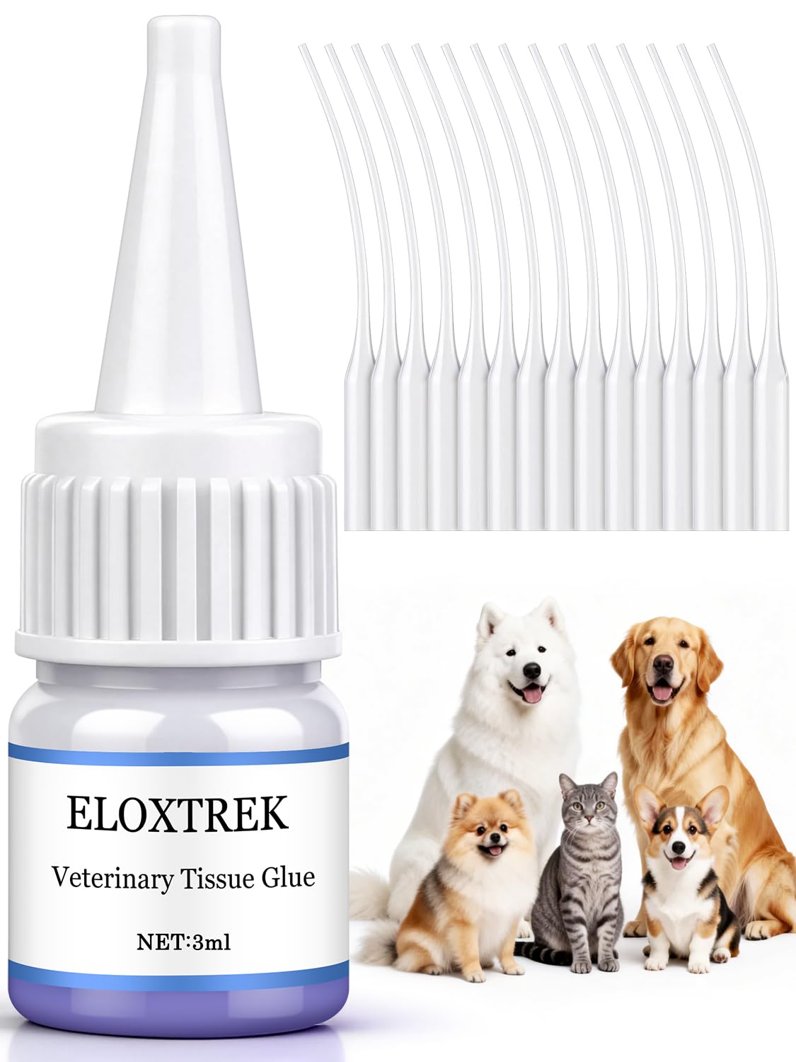 3ml Veterinary Surgical Skin Glue with 15 Applicators I950