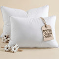 100% Cotton King Size Bed Pillows Set of 2 White P3492