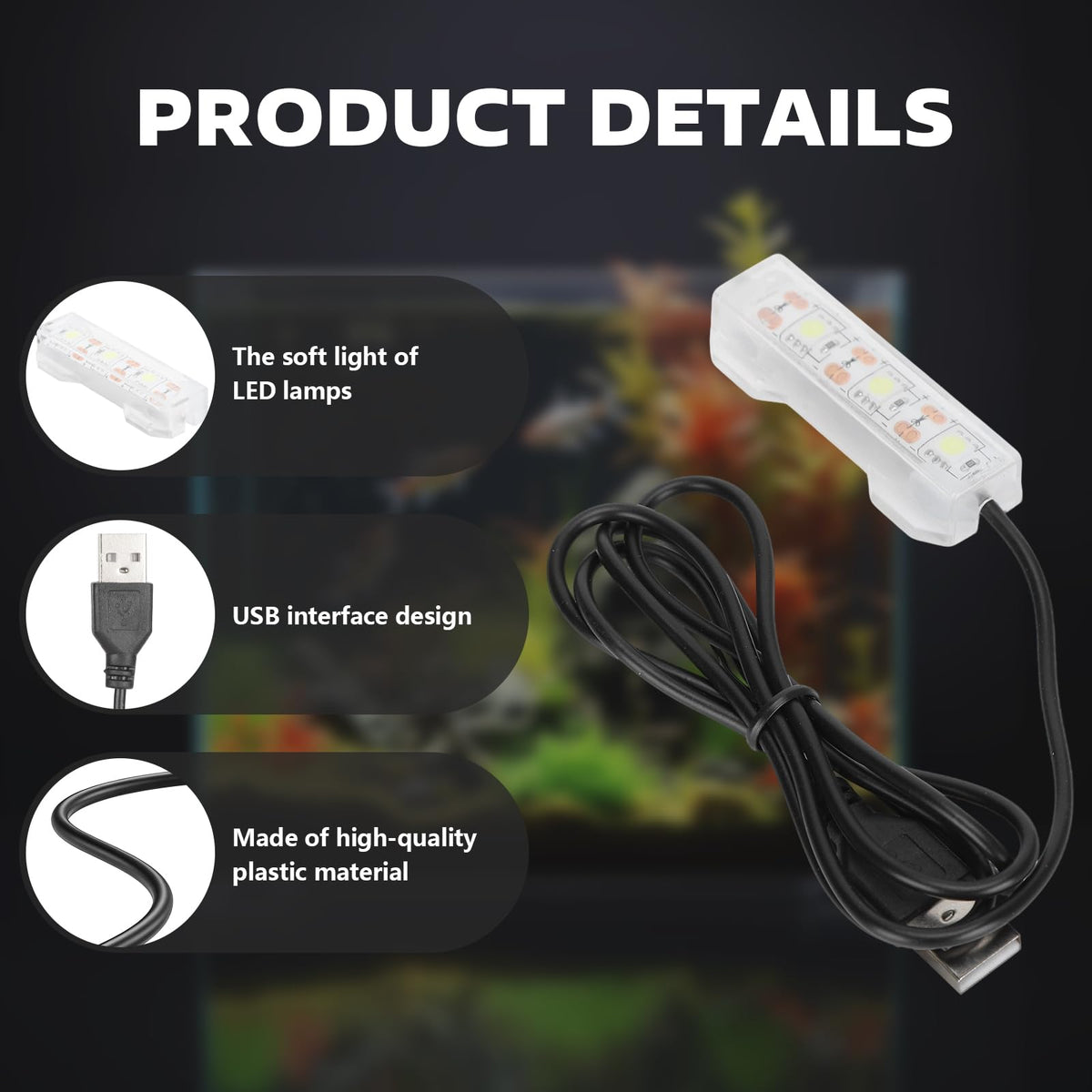 5V 0.6W USB Mini LED Aquarium Plant Light E9335
