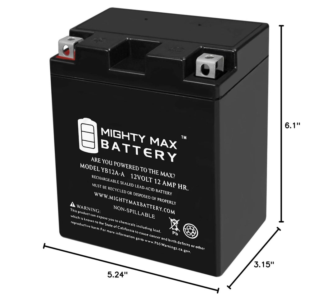 12 Volt 12 AH Rechargeable SLA AGM Motorcycle Battery P3875