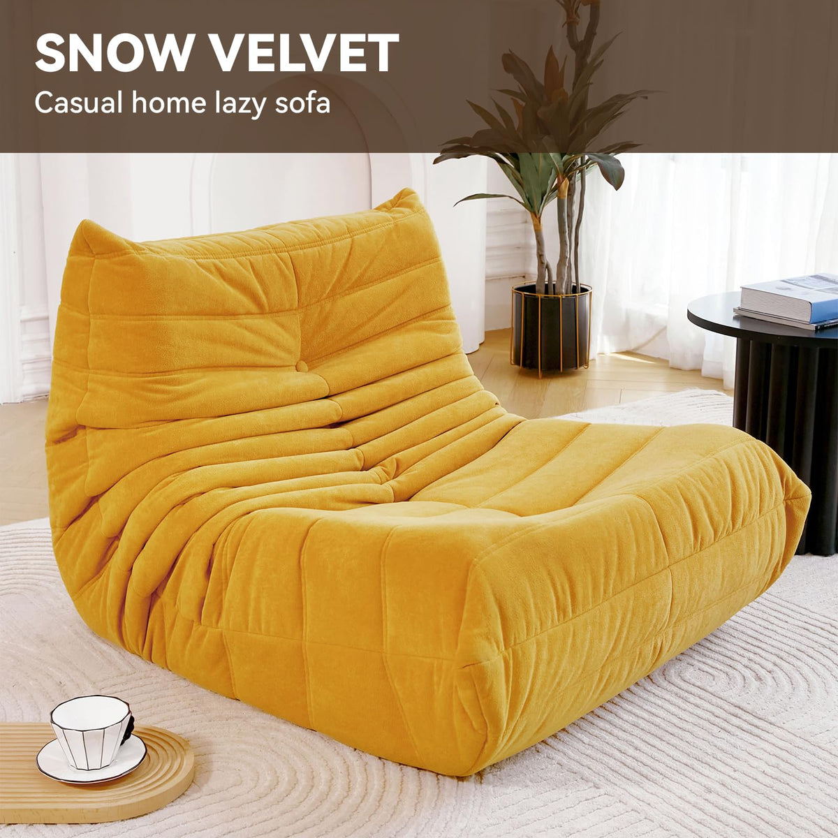 Yellow Memory Foam Bean Bag Chair Y53737