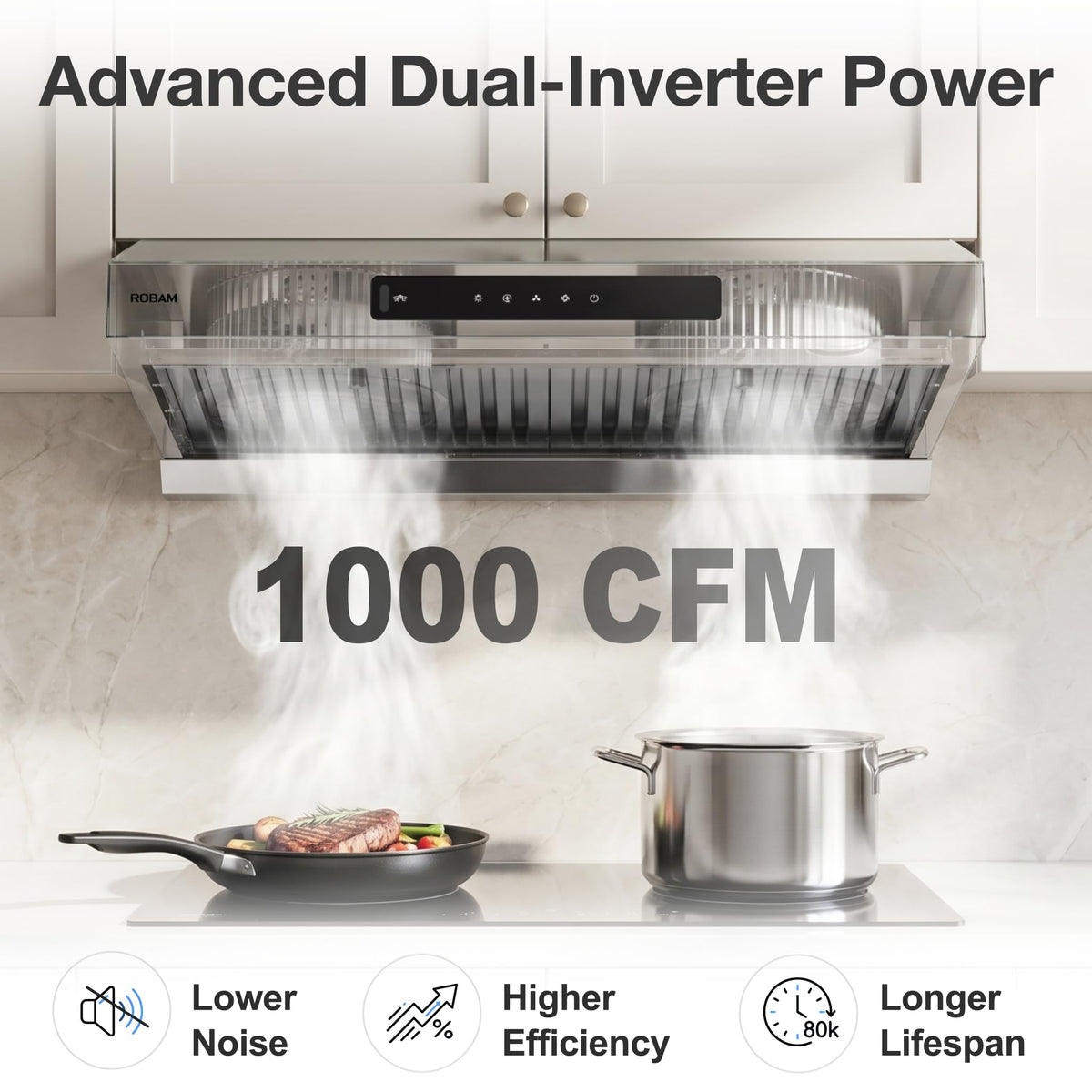 30 Inch 1000 CFM Under Cabinet Ducted Stainless Steel Range Hood J82681