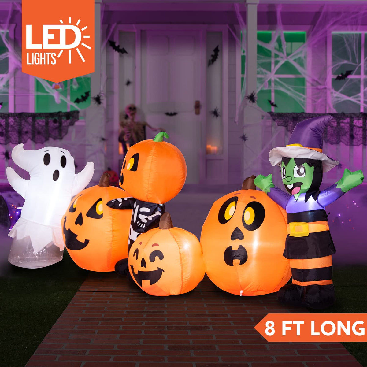 8 ft Inflatable Halloween Decoration with LEDs Y6937